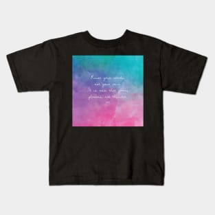 Raise your words, not your voice. - Rumi Kids T-Shirt